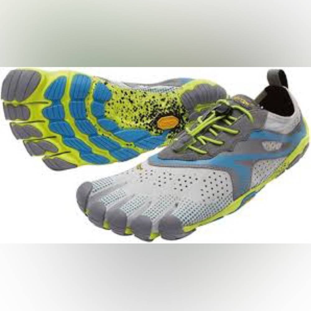 Vibram Men's FiveFingers oyster grey and Blue Swim Shoes US 11.5-12